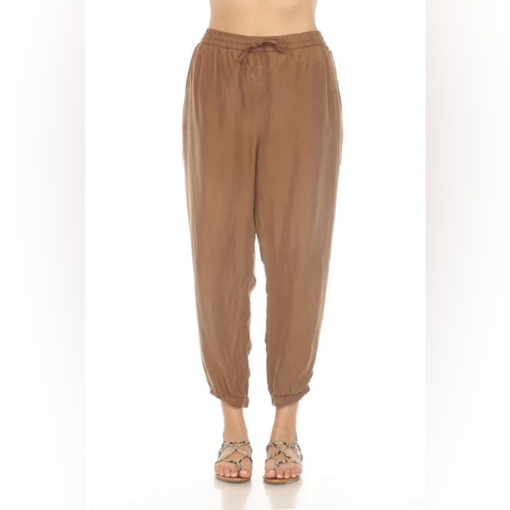 Johnny Was Chestnut Alice Cropped Jogger Pants Size Medium